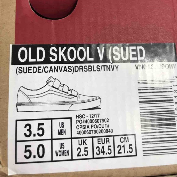 VANS Old Skool Suede Canvas Blue Kid’s AUTHENTIC - Picture 7 of 7